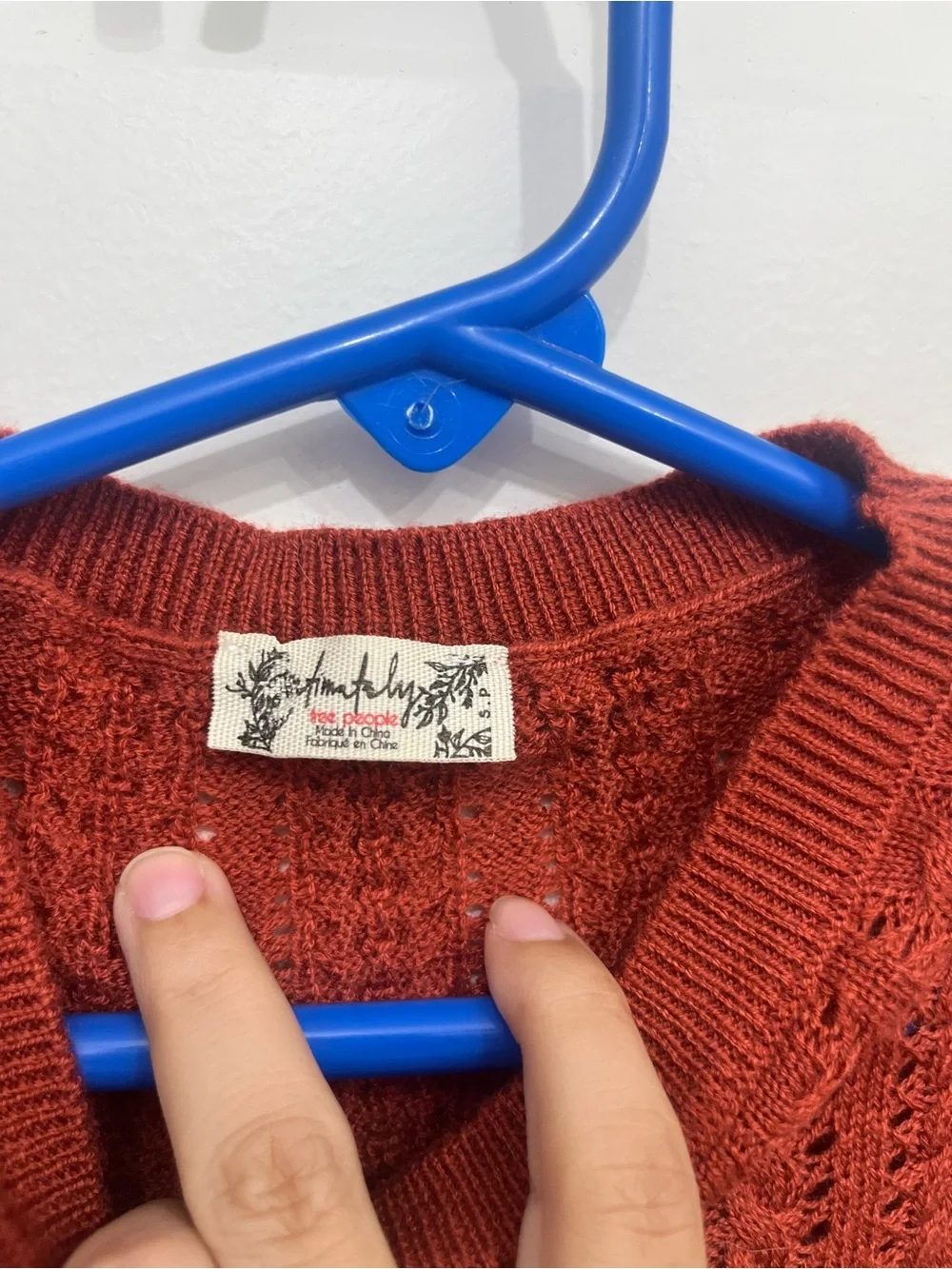Free People Burnt Orange Textured Knit Sweater Vest, Top Small